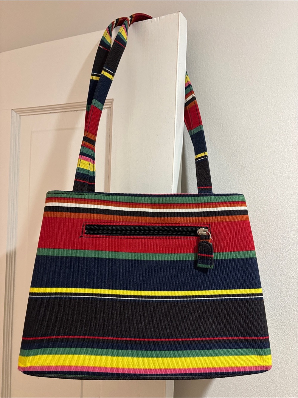 kate spade Red, Navy & Green Striped Canvas Tote - Picture 3 of 4
